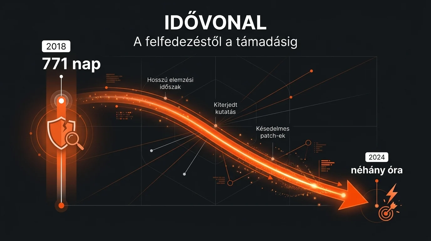 Idővonal: a sérülékenység felfedezésétől a fegyverré válásáig eltelt idő 771 napról néhány órára zsugorodott 2018 és 2024 között