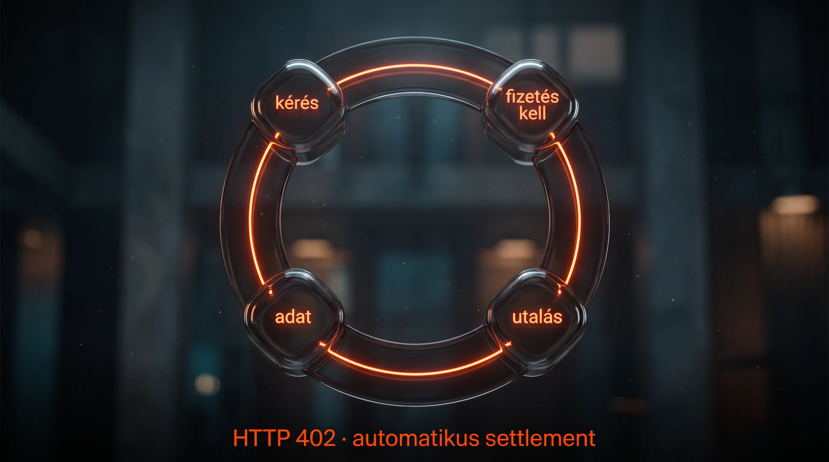 Narancs kör: kérés, fizetés kell, utalás, adat — HTTP 402 automatikus settlement