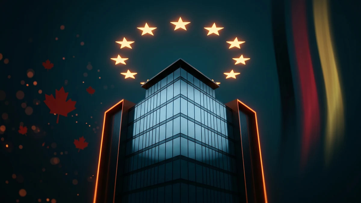 Európai AI szövetség — Cohere és Aleph Alpha közös szuverén felhő infrastruktúrája, narancssárga akcentus a sötét háttér előtt