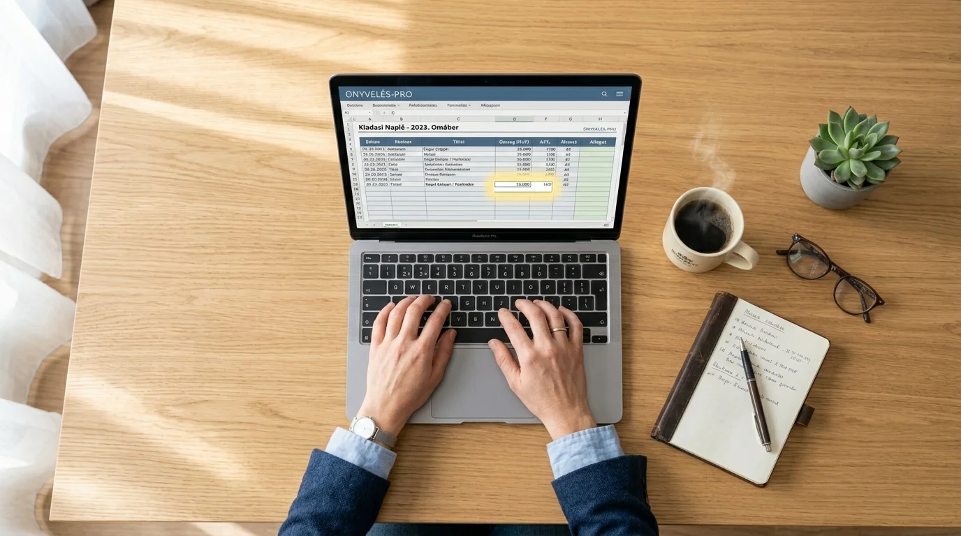 Magyar KKV-ügyvezető a laptopja előtt: GPT-5.4 AI agent önállóan kezeli a könyvelőprogramot — natív computer use automatizáció működés közben