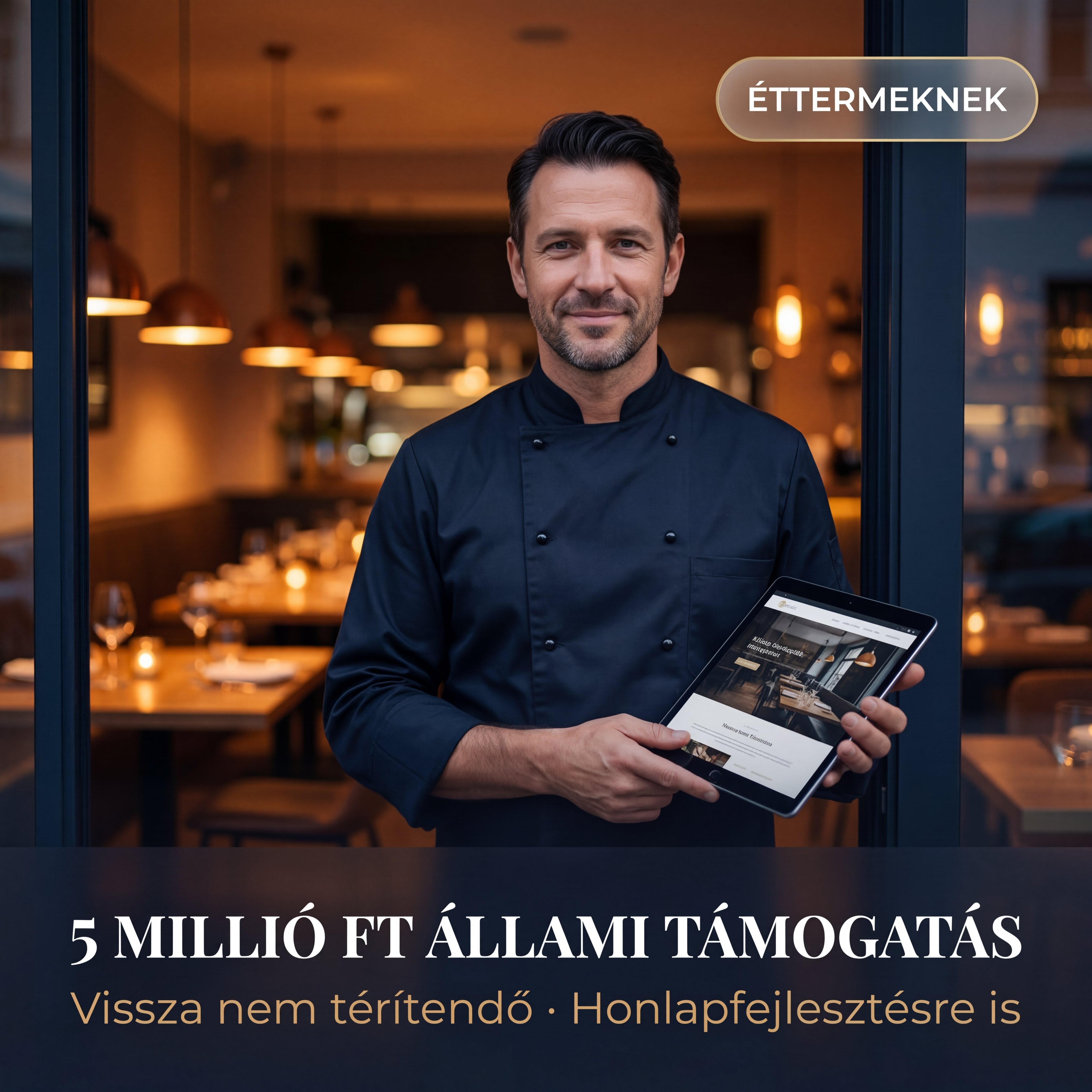 5 millió Ft állami támogatás éttermeknek - Vissza nem térítendő honlapfejlesztésre is